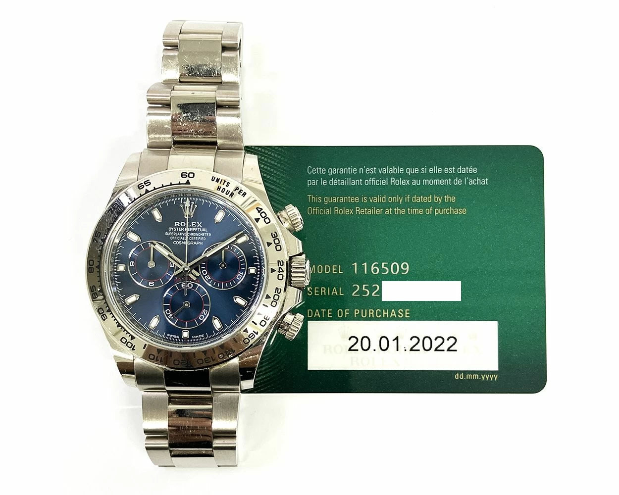 Rolex Cosmograph Daytona 116509 White Gold Blue